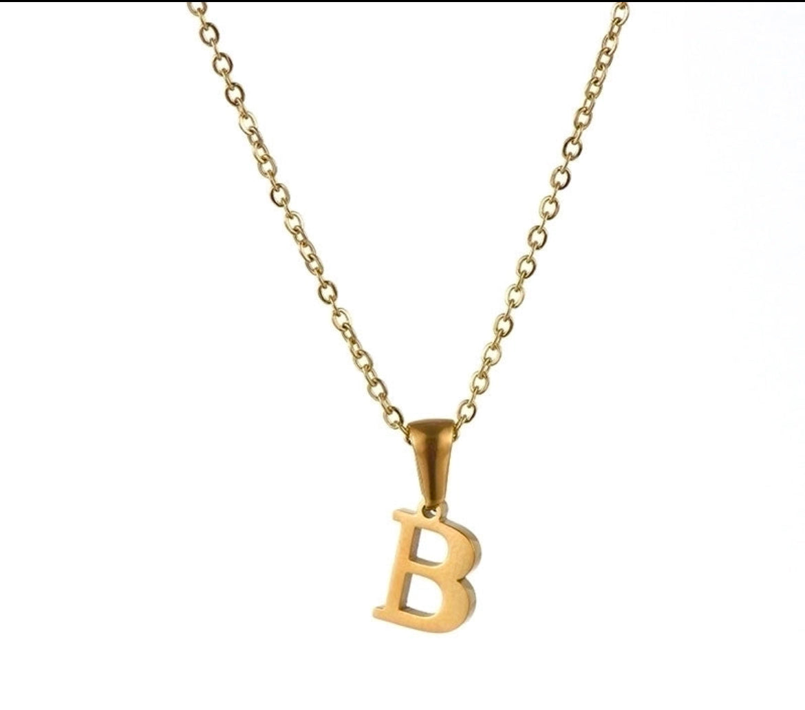 JEWELLERY Letter Stainless Steel Plating Pendant Necklace B Collection