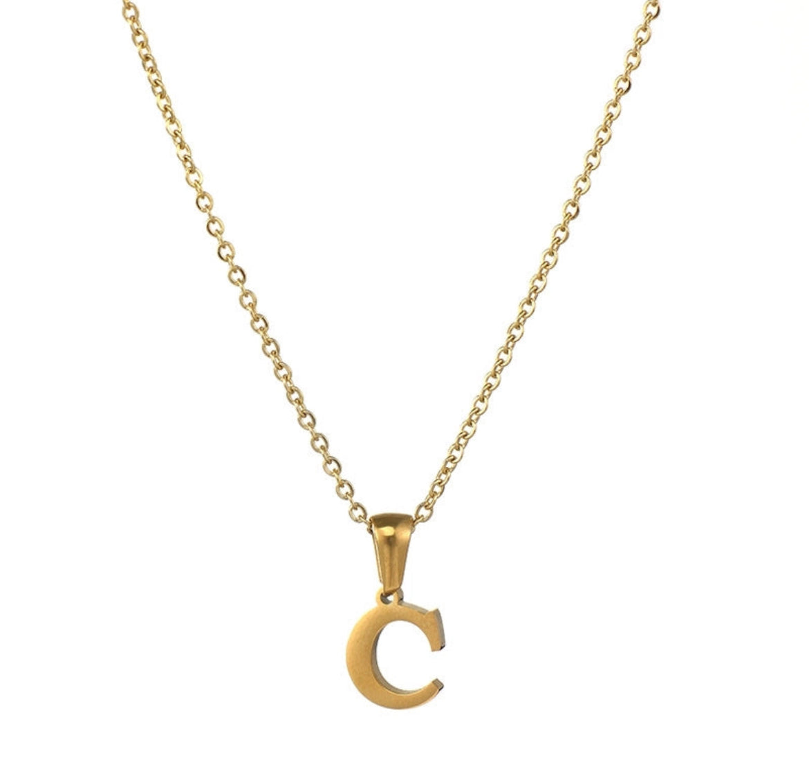 JEWELLERY Letter Stainless Steel Plating Pendant Necklace C Collection