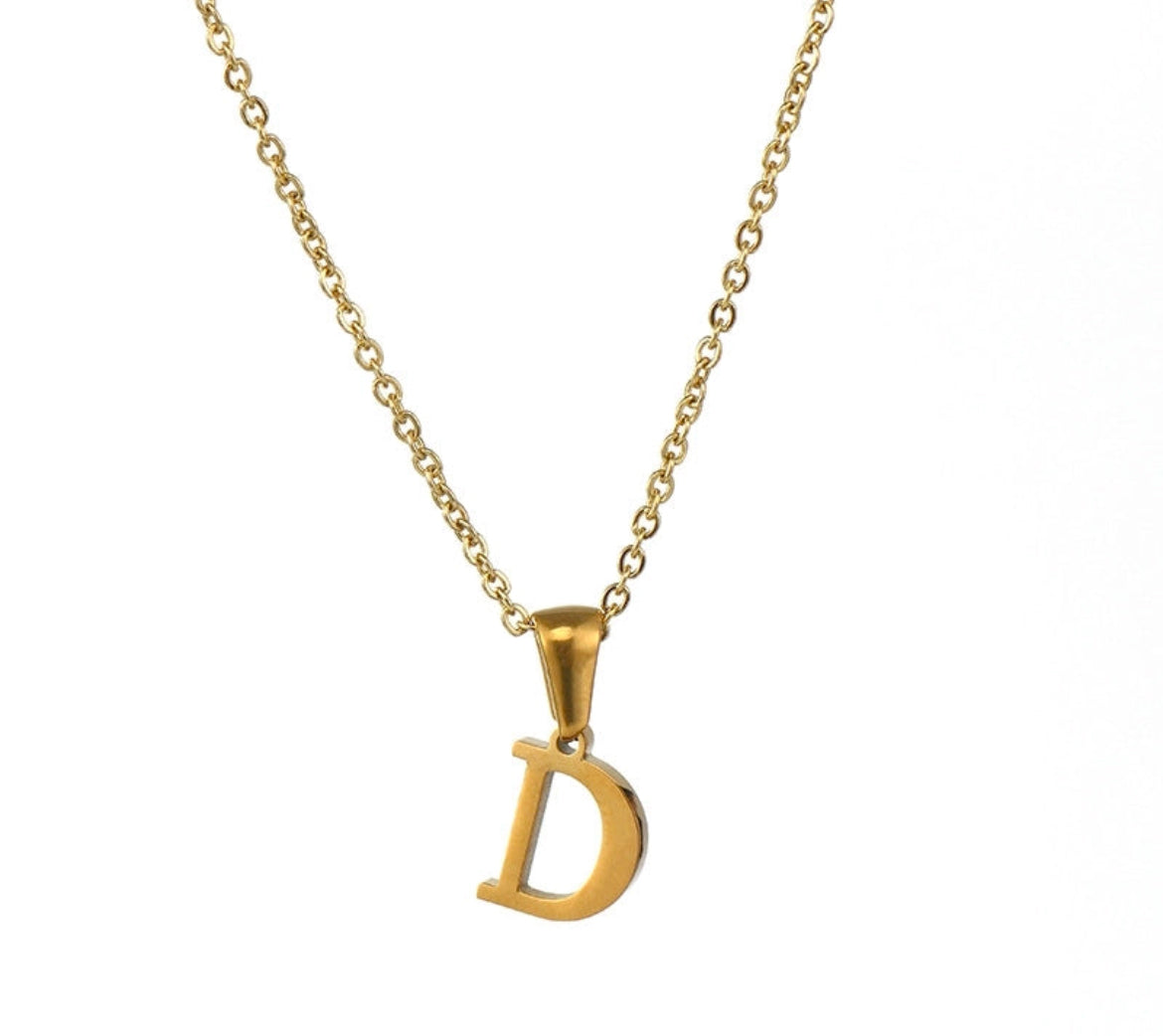 JEWELLERY Letter Stainless Steel Plating Pendant Necklace D Collection