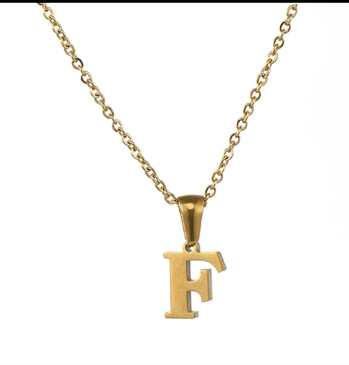 JEWELLERY Letter Stainless Steel Plating Pendant Necklace F Collection