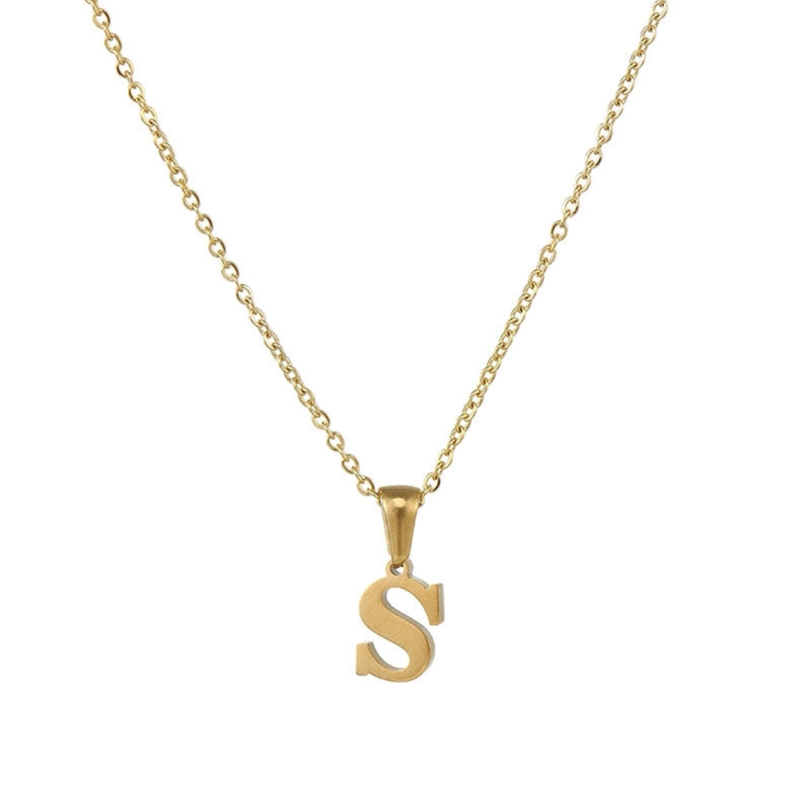 JEWELLERY Letter Stainless Steel Plating Pendant Necklace S Collection