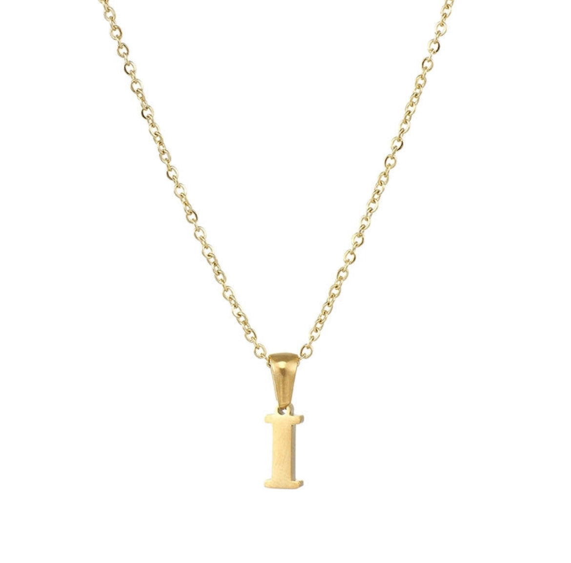 JEWELLERY Letter Stainless Steel Plating Pendant Necklace I Collection