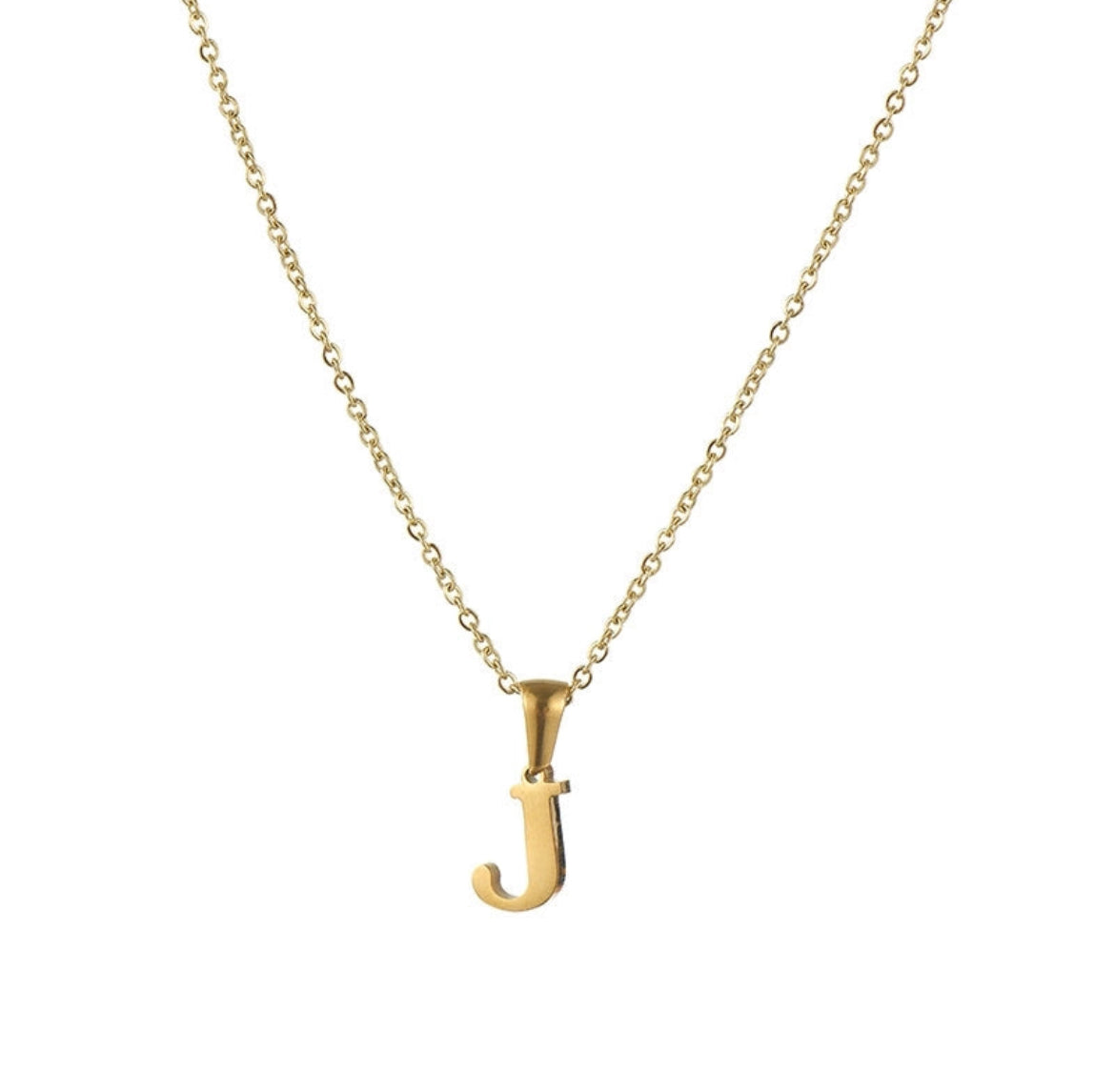 JEWELLERY Letter Stainless Steel Plating Pendant Necklace J Collection