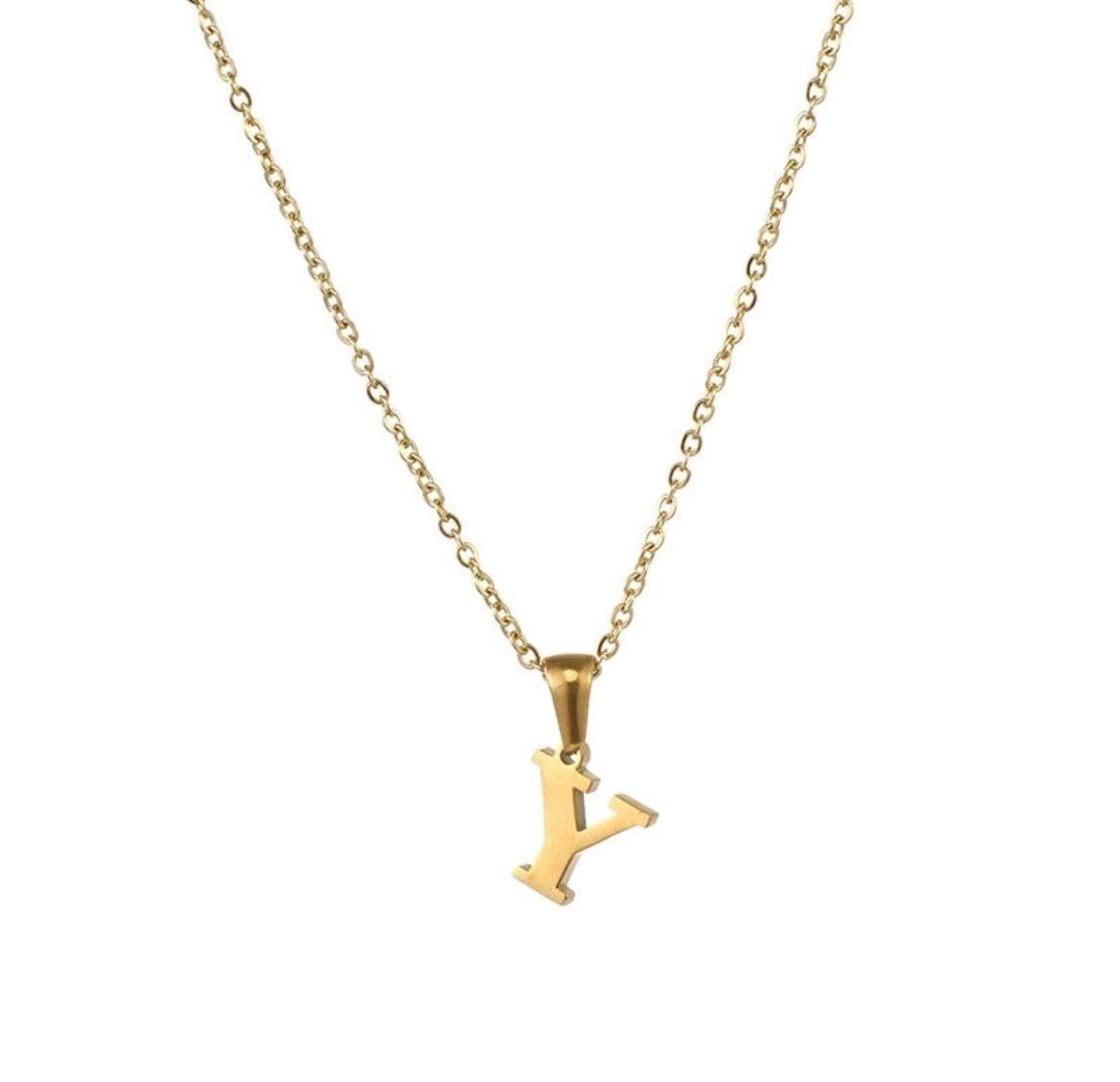 JEWELLERY Letter Stainless Steel Plating Pendant Necklace Y Collection